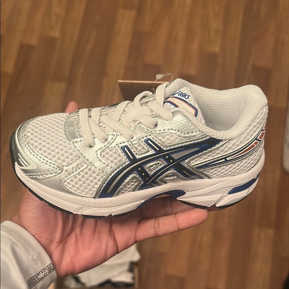 ASICS Kids Running Shoes - White and Blue